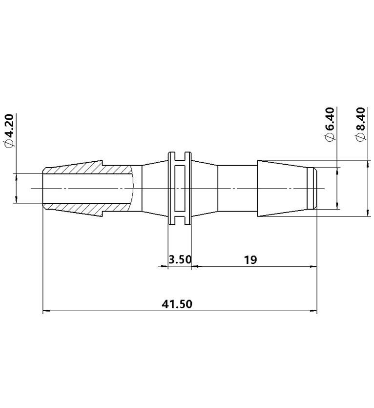 6.4mm（1/4英寸）直通接頭